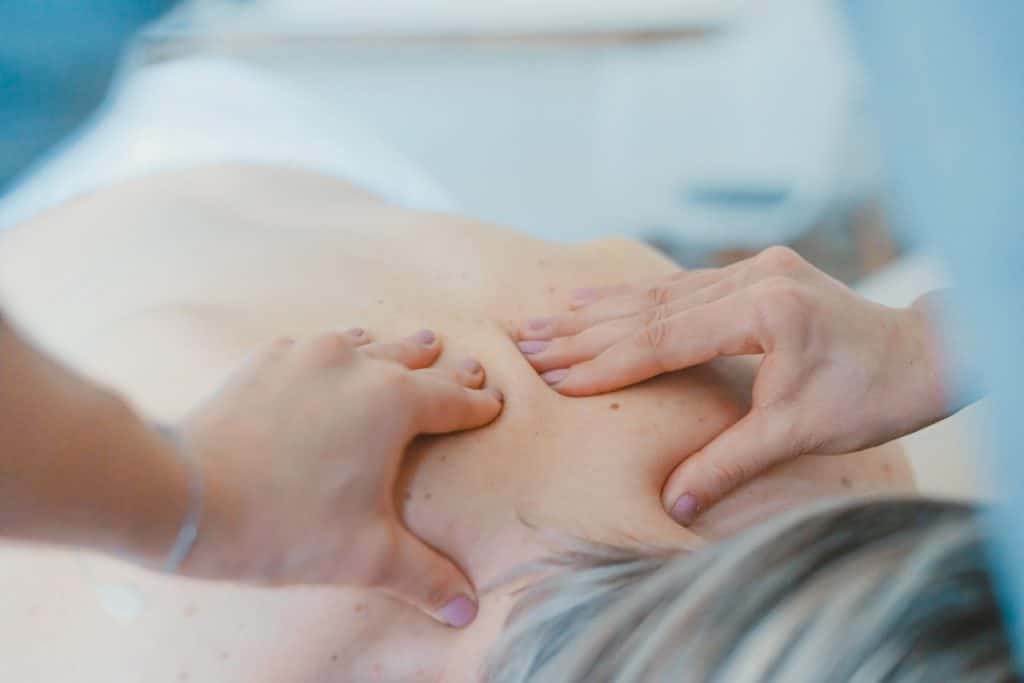 A woman gets a massage