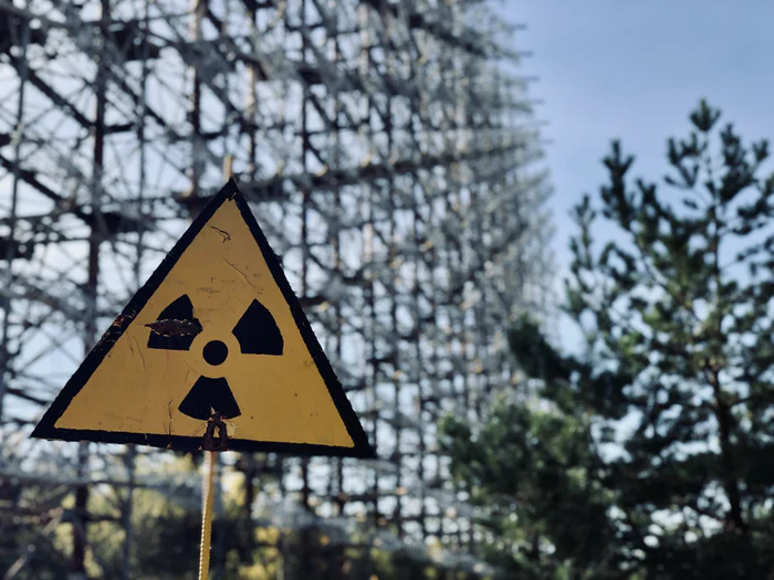 Radioactive trefoil sign symbol